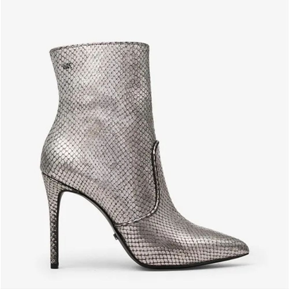 Michael Kors Blaine Metallic Embossed LeatherAnkle Boot - Picture 2 of 9